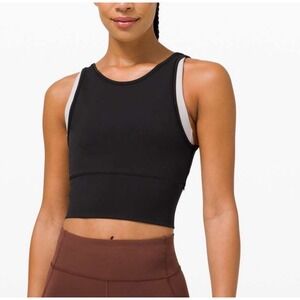 Lululemon Power Pivot Ribbed Crop Tank Black Size 6